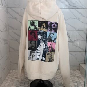 Taylor Swift The Eras Tour Cream Beige Pullover Hoodie Sweatshirt Size S